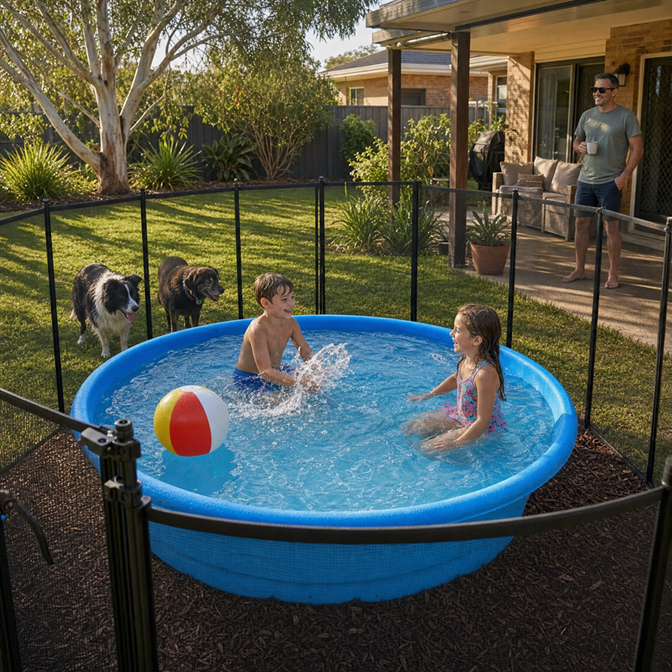 DIPR pool Timber bench on top